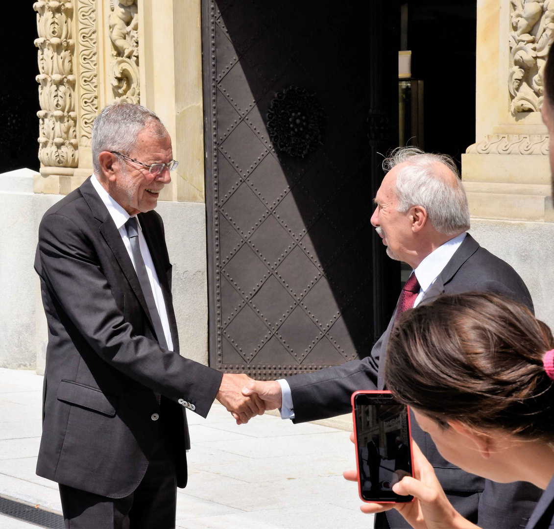 Bundespräsident Van der Bellen und Nationalbank-Gouverneur Ewald Nowotny