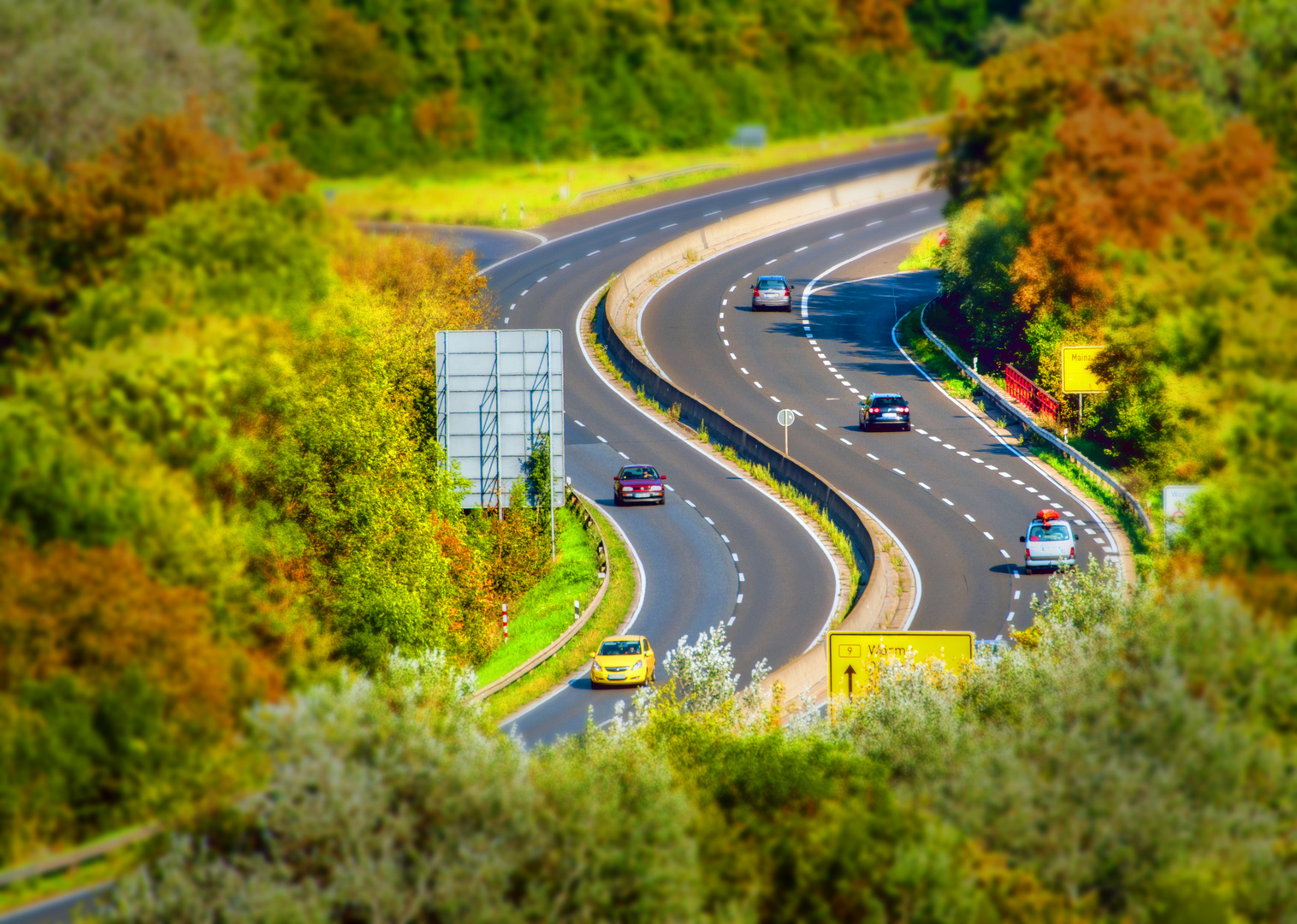 Bundesstraße B9 Mainz Laubenheim Tilt/Shift