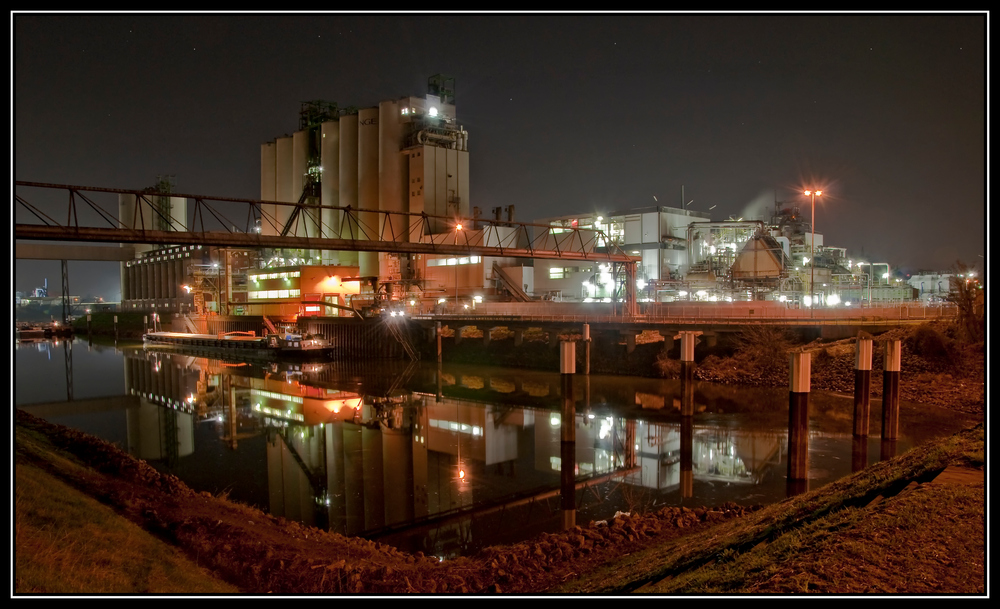 Bunge Ölmühle bei Nacht