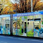 Bunte Bahn im Bonner Herbst