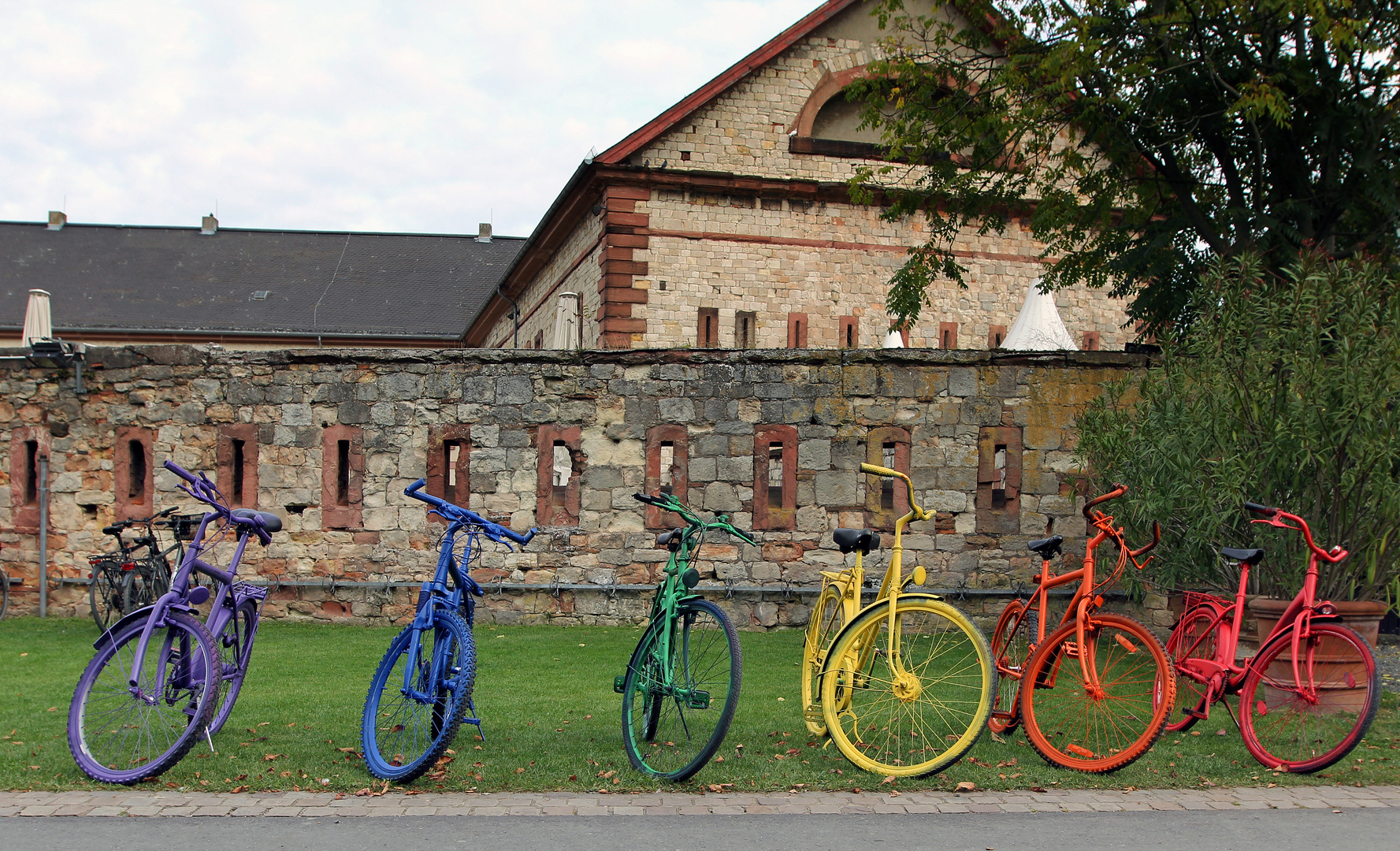 Bunte Fahrräder in Mainz-Kastel