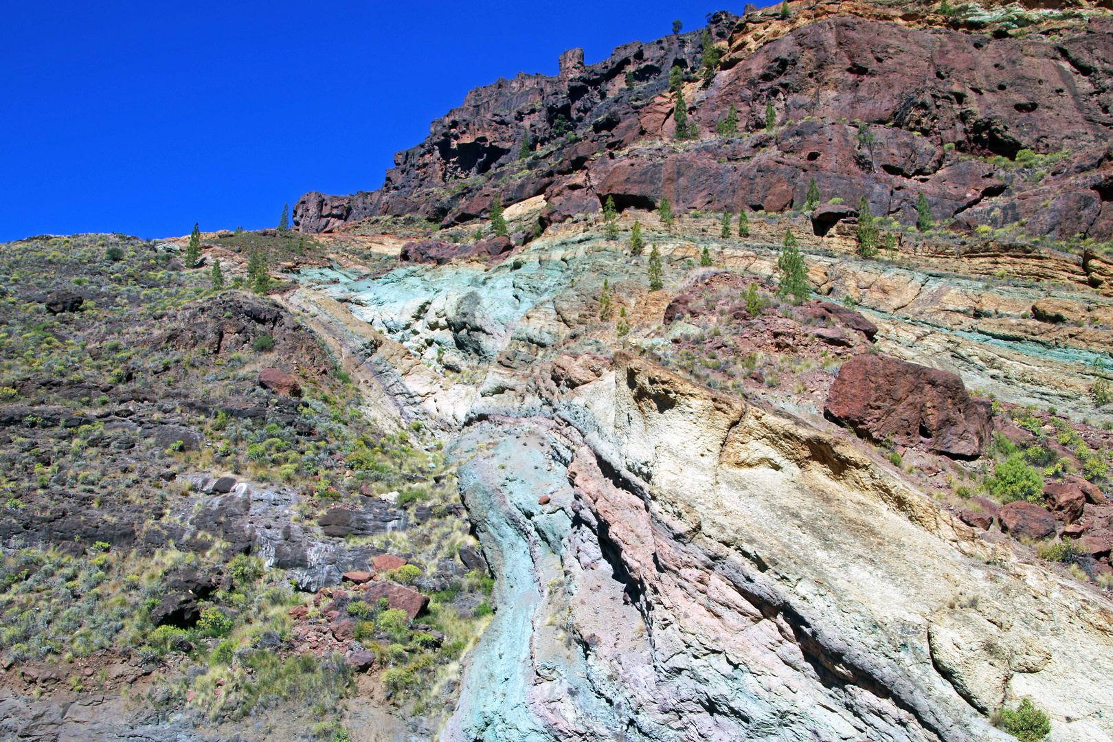 Bunte Felsen auf Gran Canaria