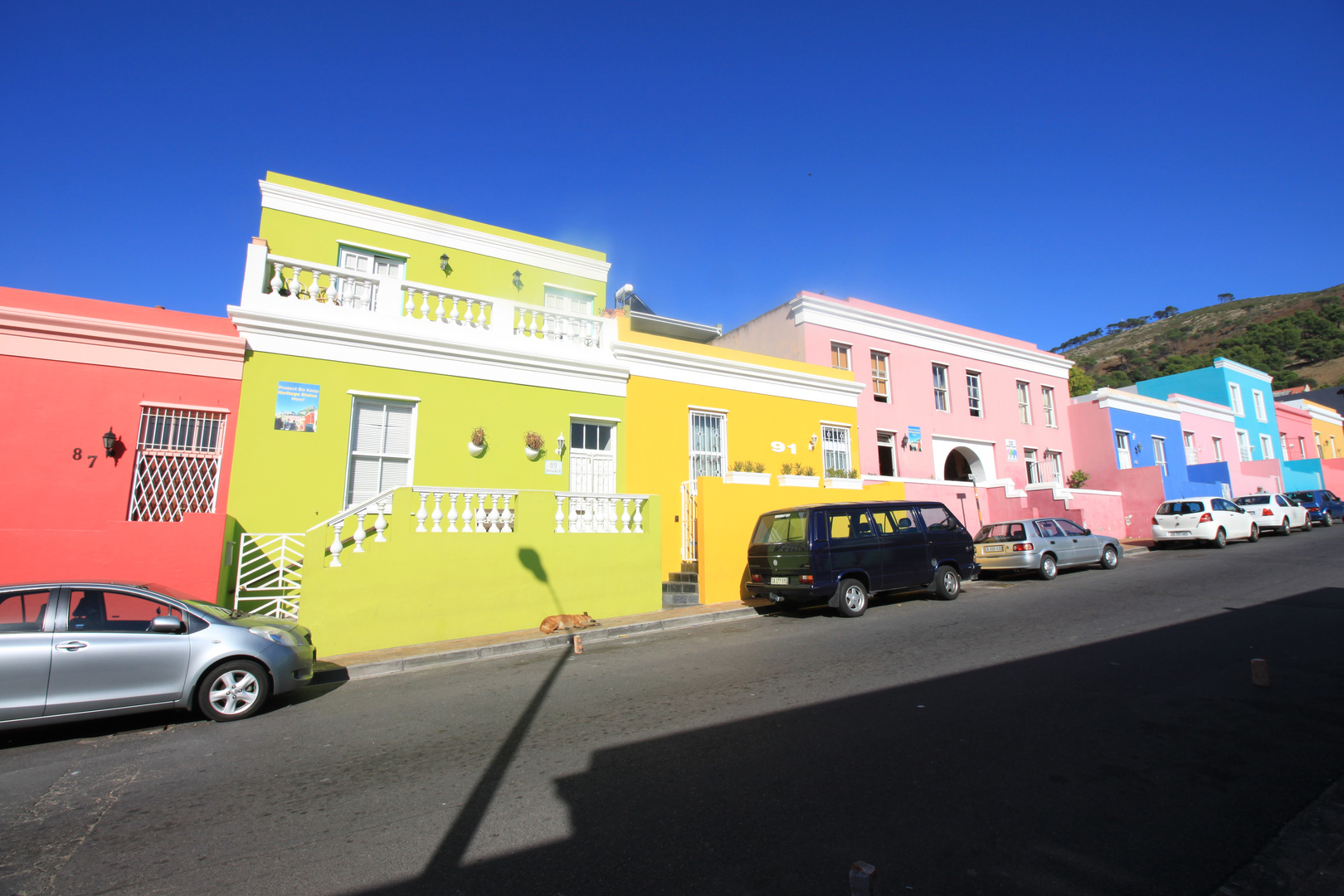 Bunte Häuser von Bo-Kaap in Kapstadt