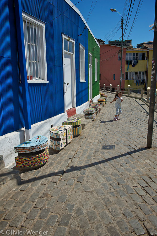 Bunte Häuserfront - Valparaiso, Chile