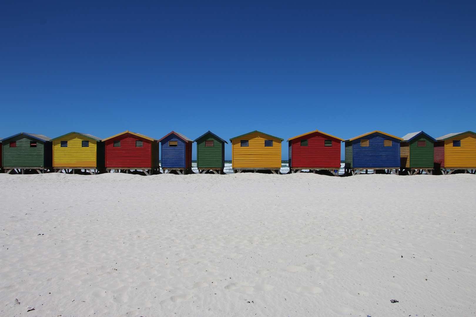 Bunte Standhäuser in Muizenberg