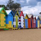 Bunte Strandhäuschen in Brisbane