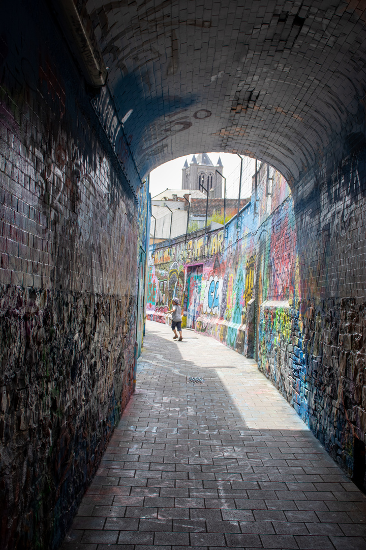 Bunte Straße in Gent