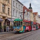 Bunte Straßenbahnen am Altmarkt