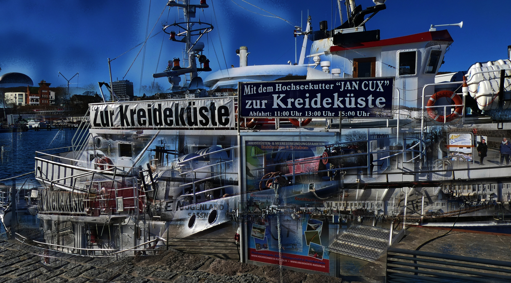 bunter  Hafen in Sassnitz 2023 in wilder Fantasie