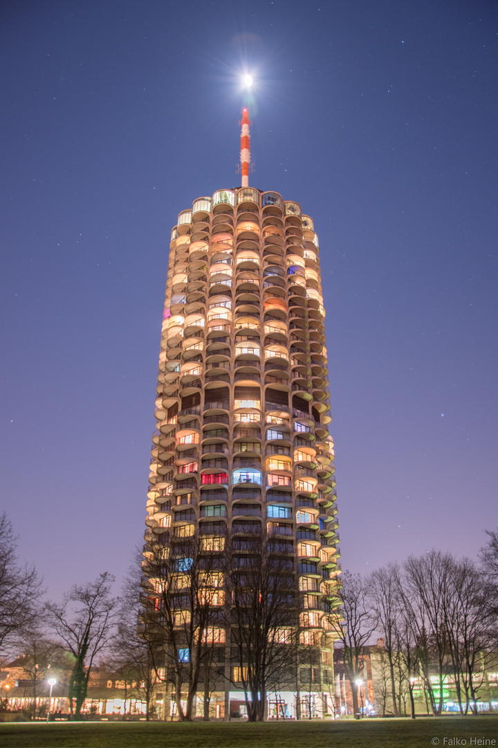 bunter Maiskolben im Mondschein