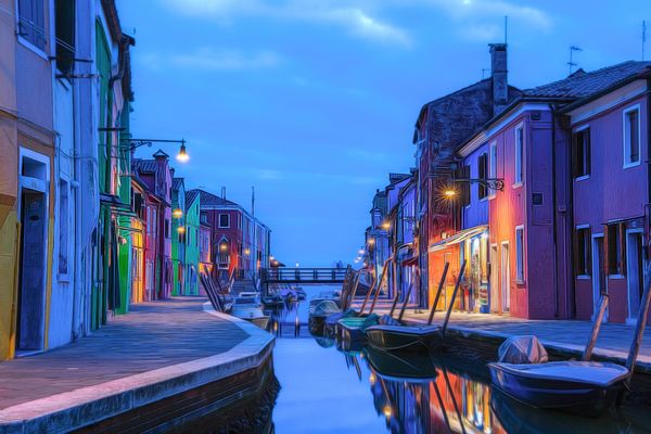 Burano zur Blauen Stunde