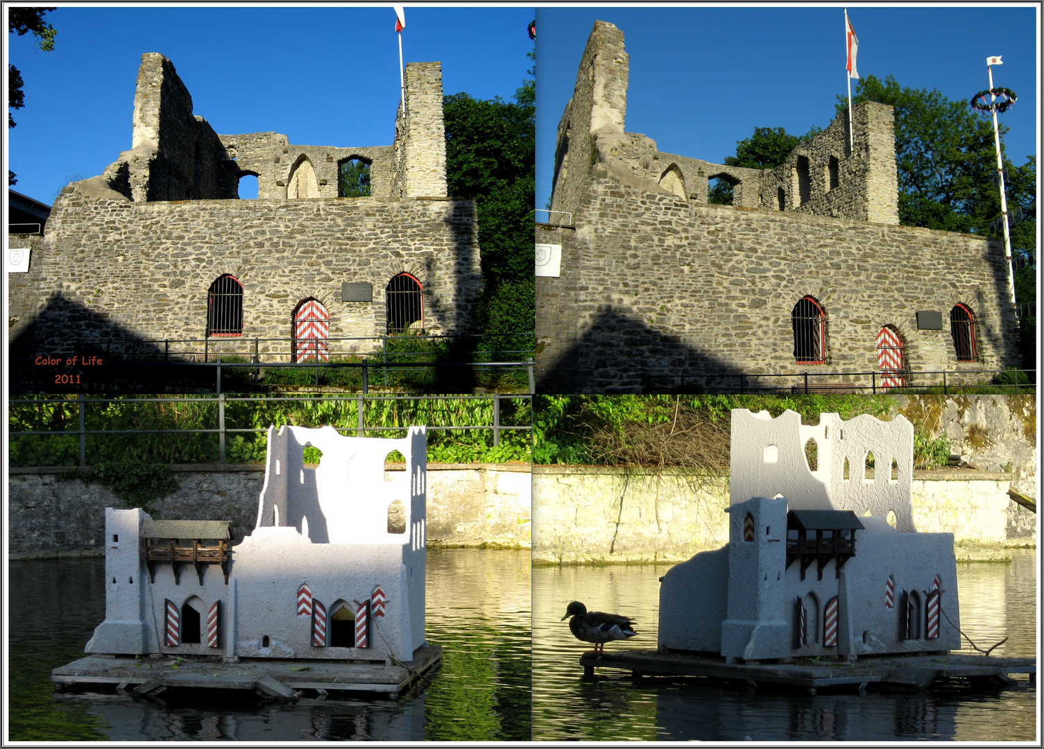 Burg für Schwäne, Enten .... Original und Nachbau