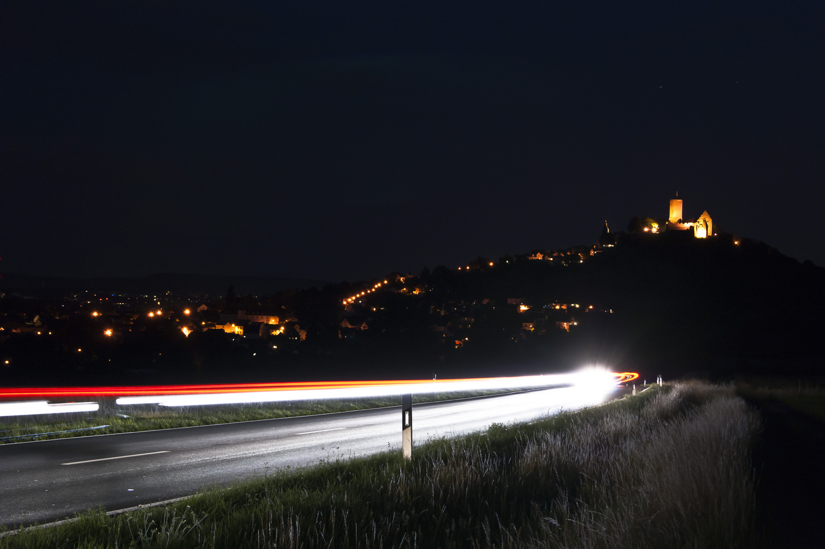 burg gleiberg bei nacht