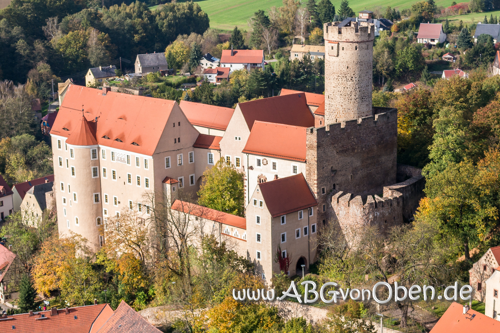 Burg Gnandstein - Luftbild