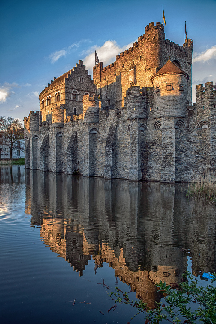 Burg Gravensteen im Abendlicht