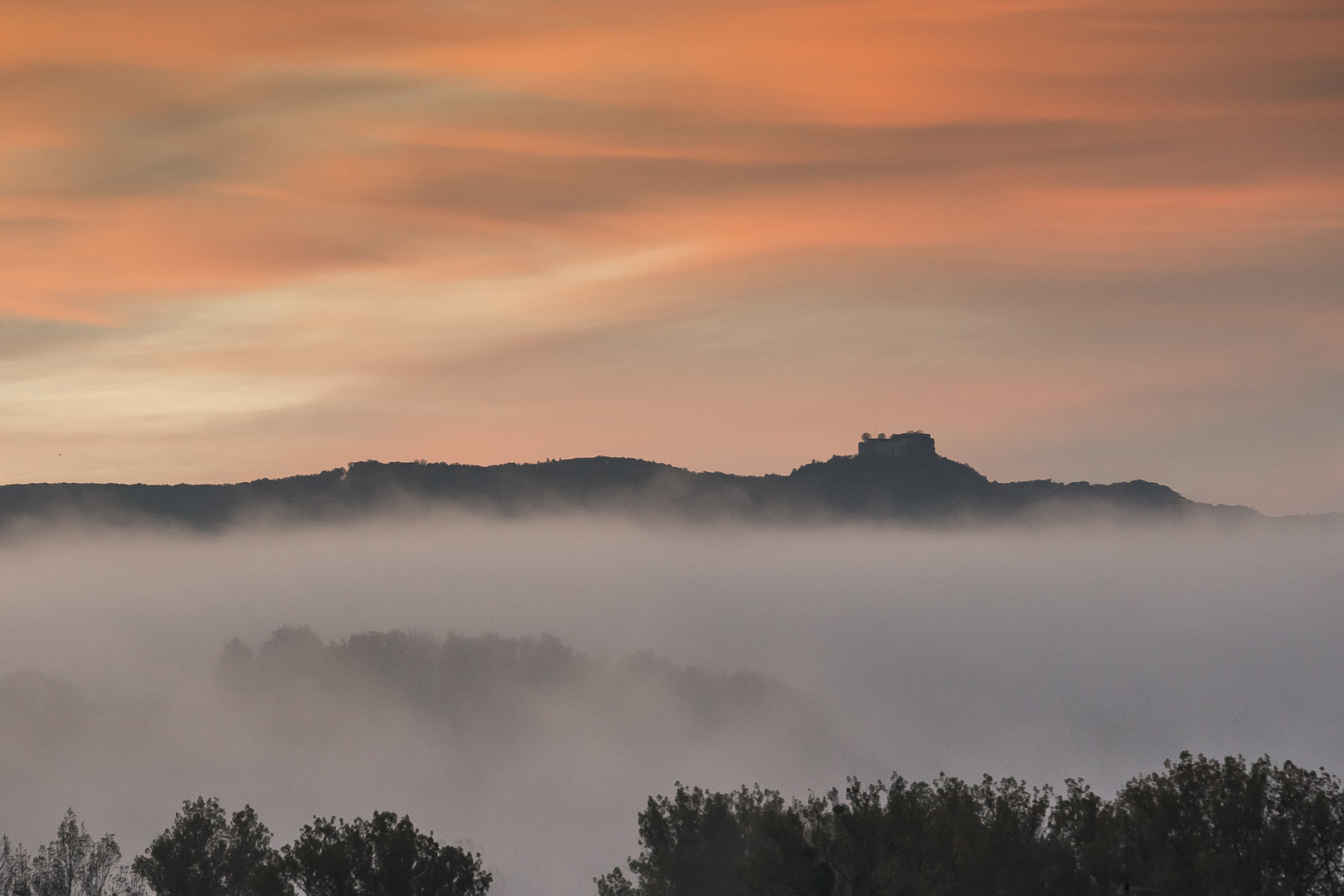 Burg Hohenneuffen im Frühnebel-2