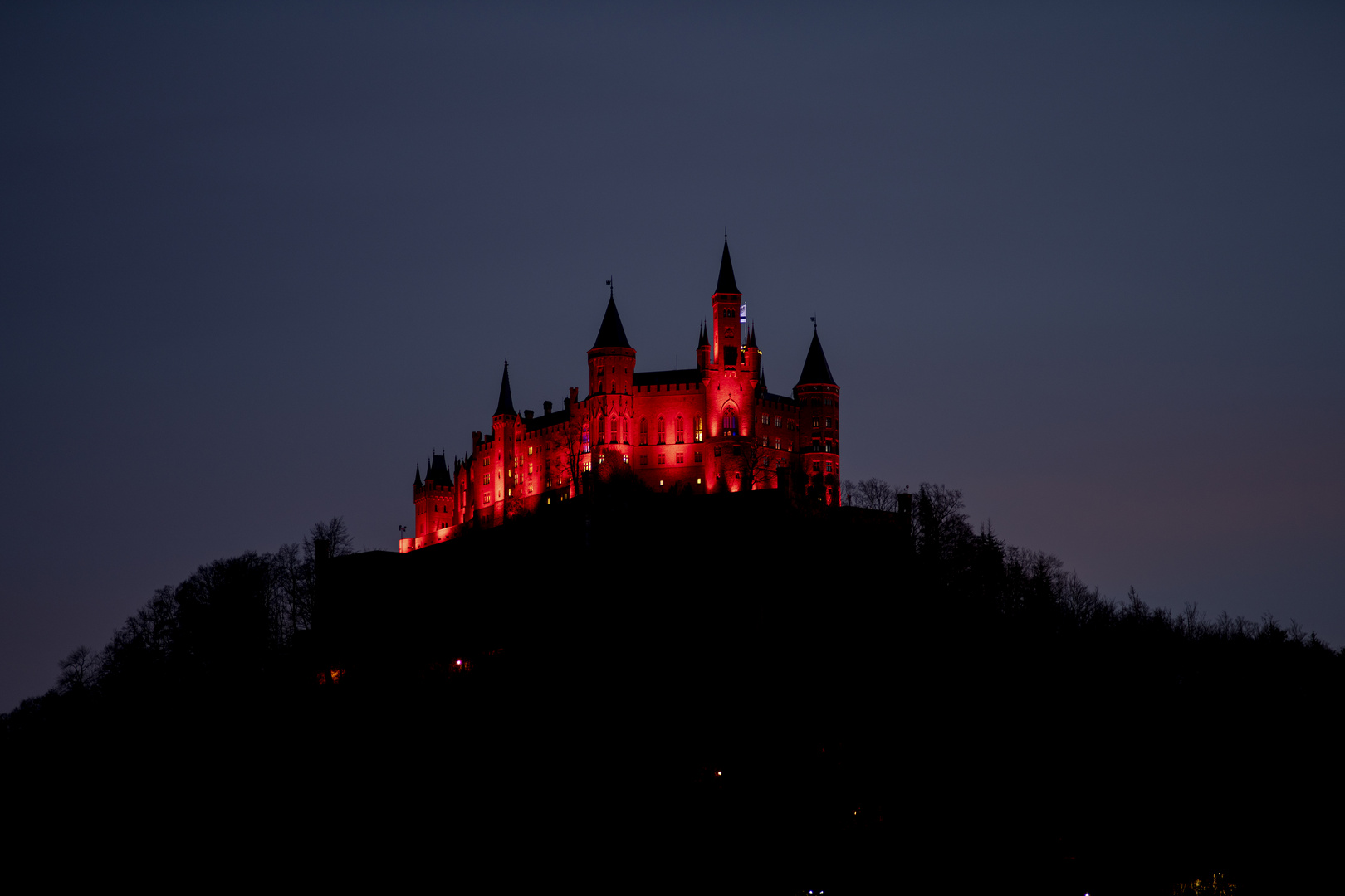 Burg Hohenzollern in Weihnachtsbeleuchtung