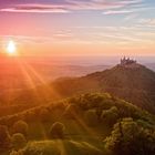 Burg Hohenzollern zum Sonnenuntergang, Deutschland