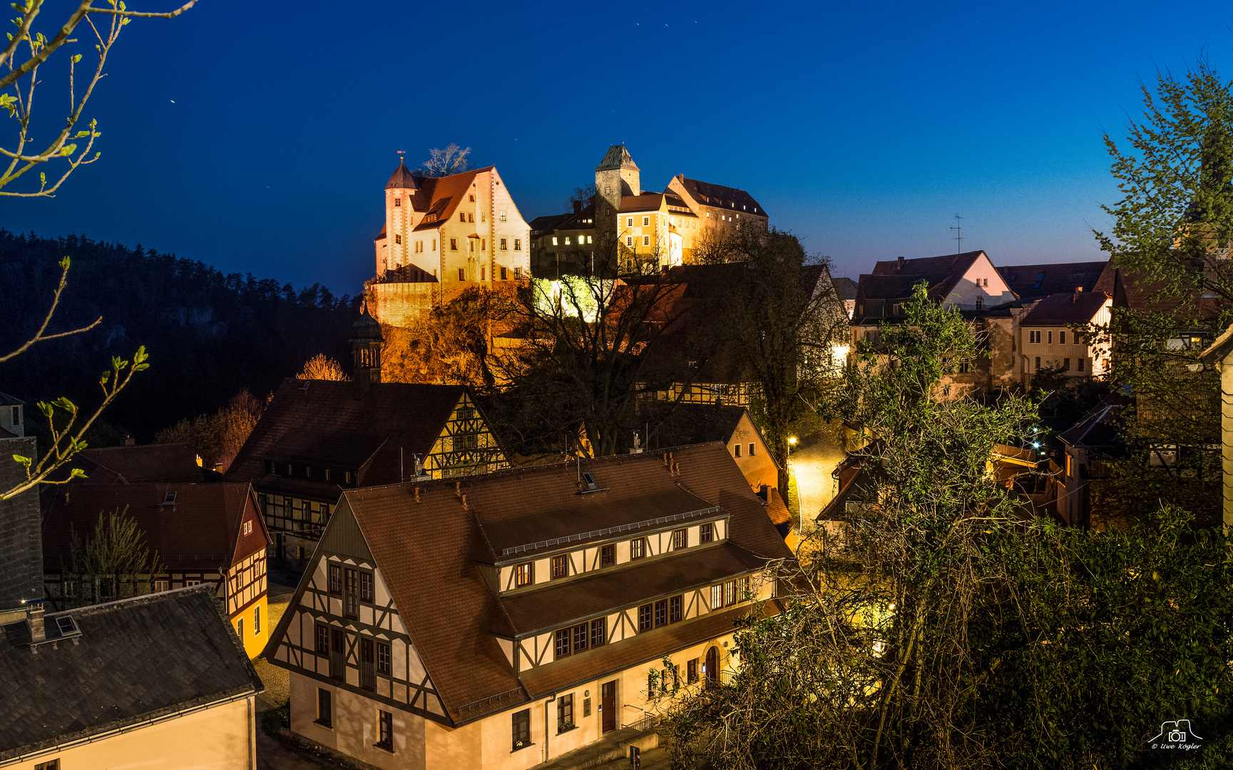 Burg Hohnstein im Abendlicht