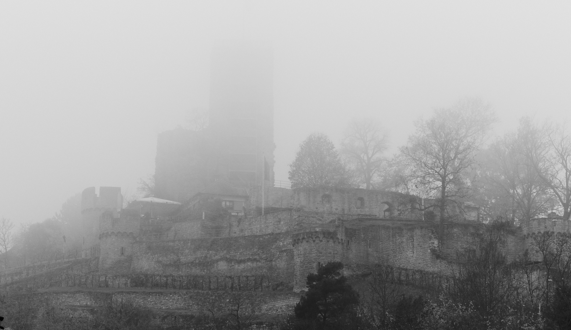 Burg im Nebel