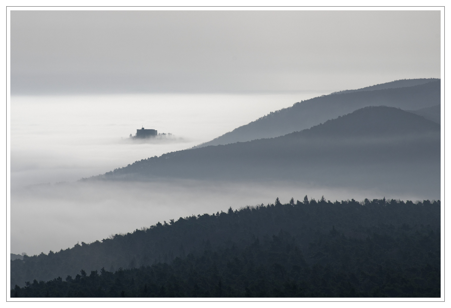 Burg im Nebel