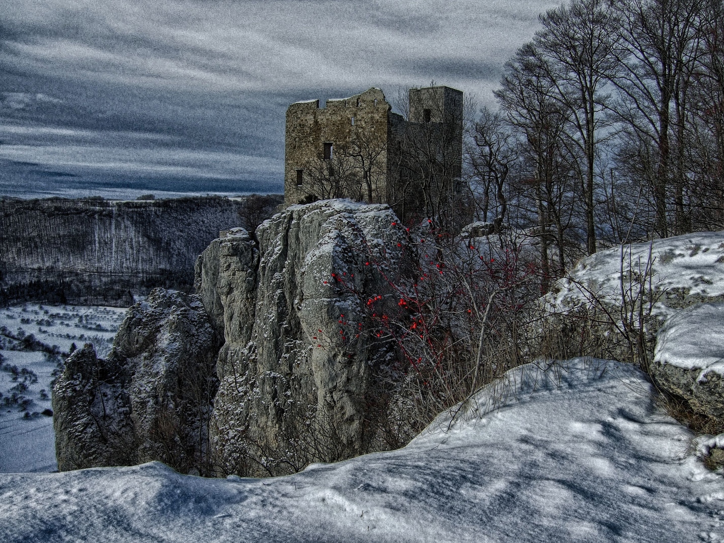 Burg im Schnee