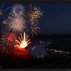 Burg Katz in Goarshausen mit Rhein in Flammen 2012