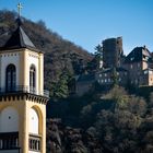 Burg Katz und Kirche in St. Goarshausen - Mittelrheintal