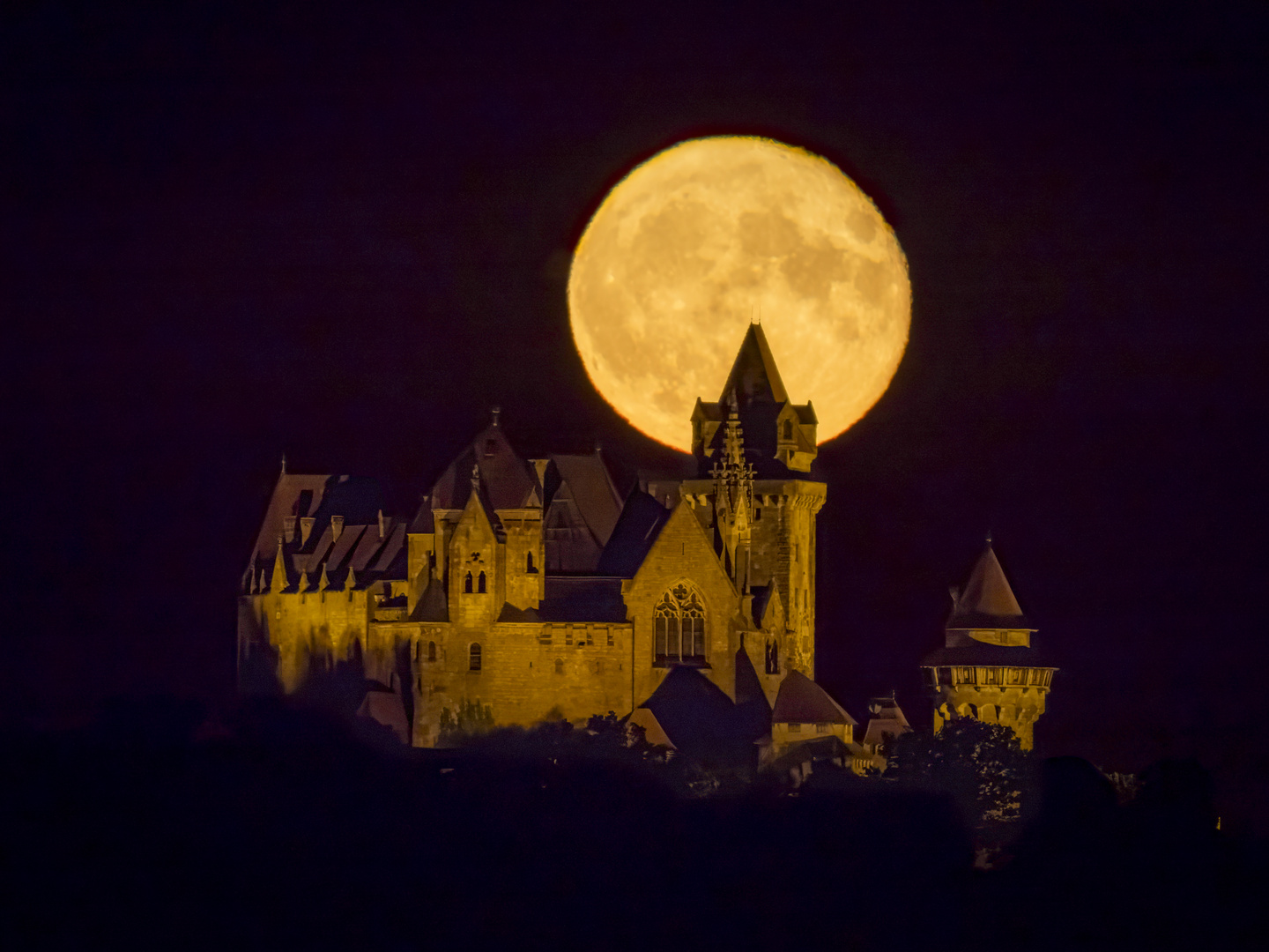 Burg Kreuzenstein bei Vollmond