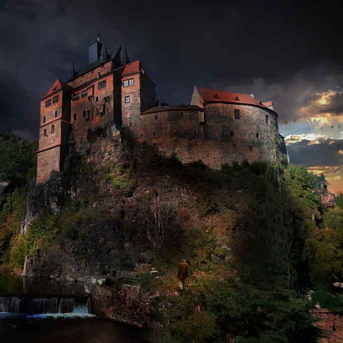 Burg Kriebstein am Abend