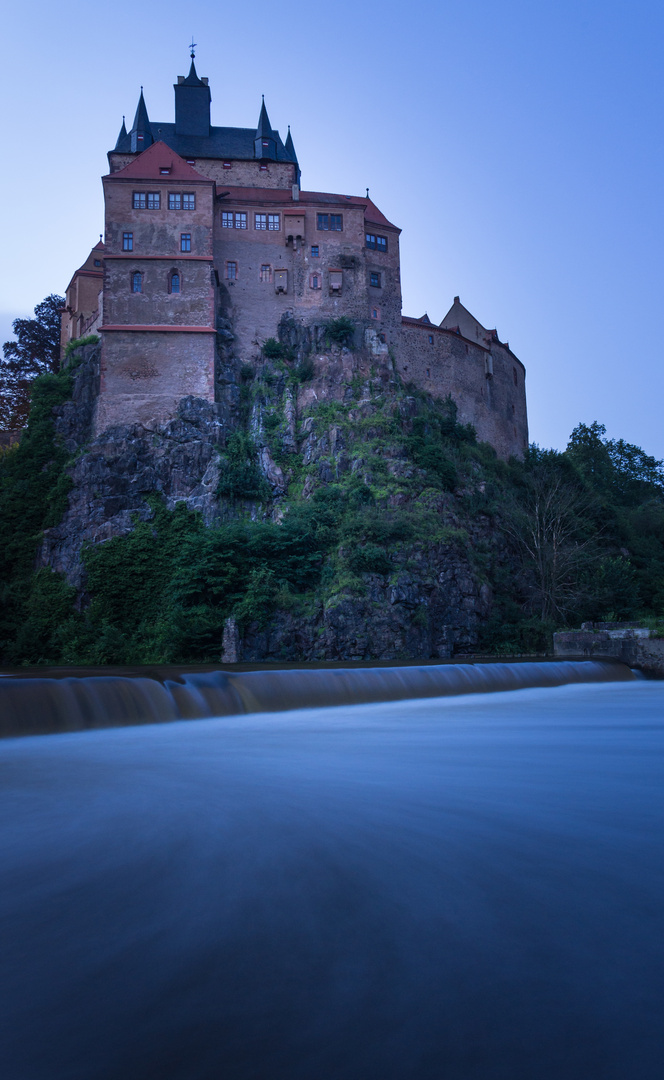 Burg Kriebstein bei blauer Stunde 