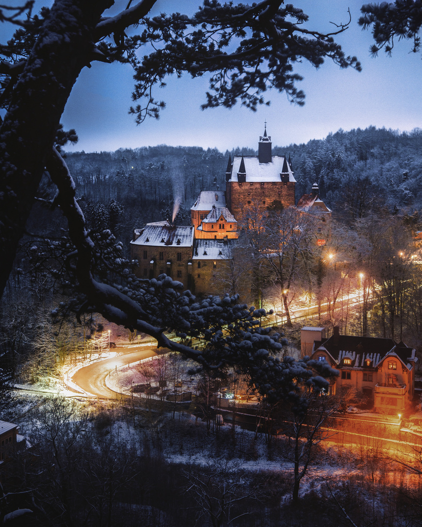 Burg Kriebstein im feinsten Winterkleid