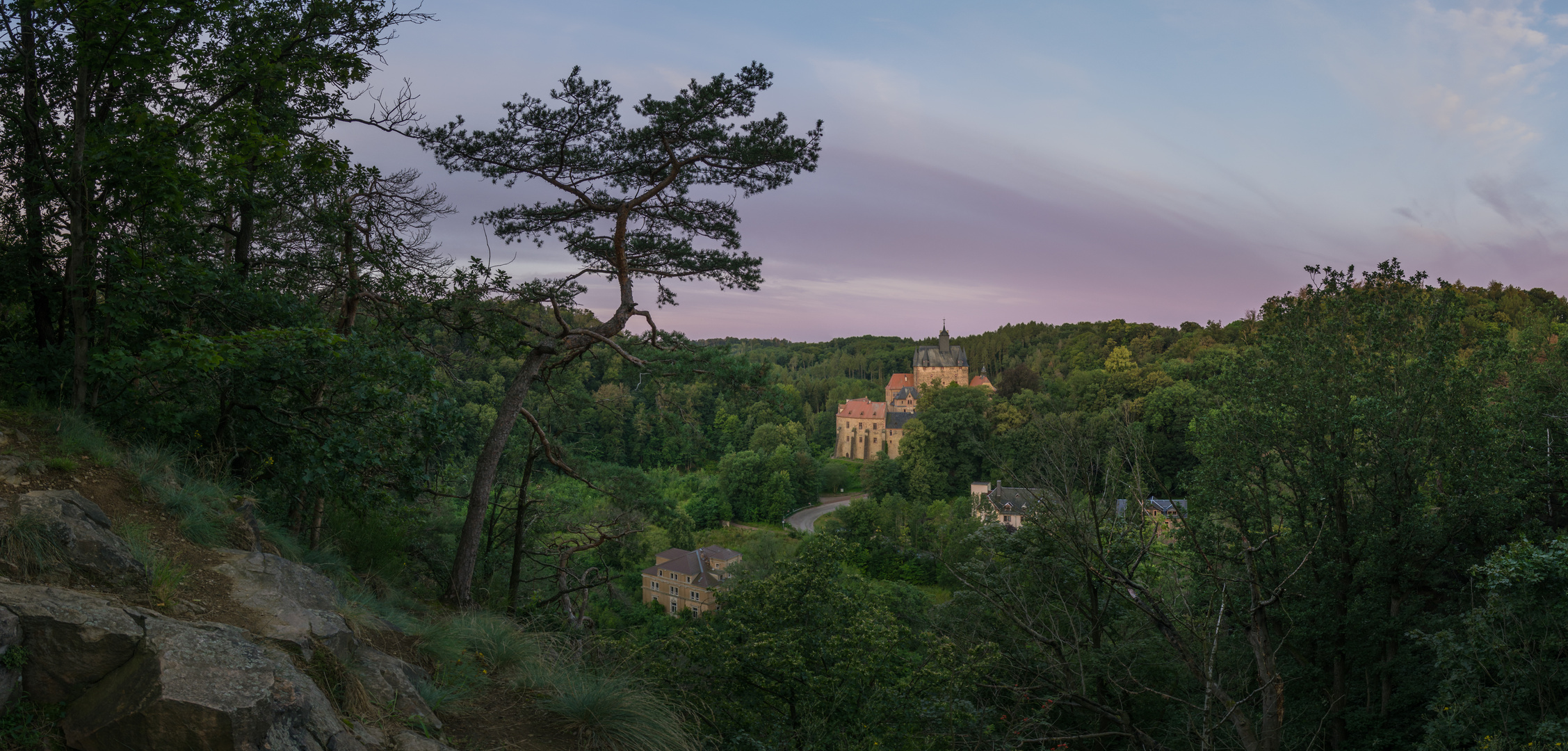 Burg Kriebstein im Morgenlicht 