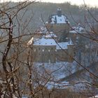 Burg Kriebstein im Schnee und Gegenlicht (3)