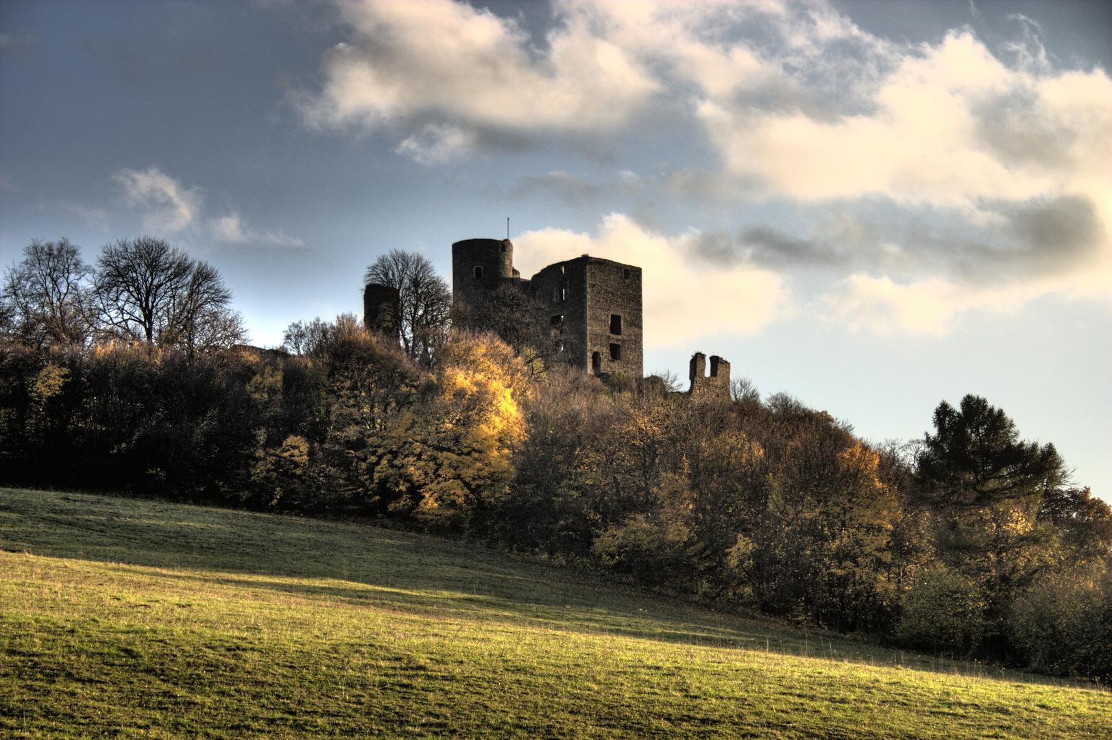 Burg mit Wald