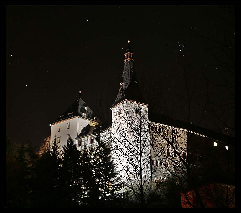 Burg Mylau bei Nacht