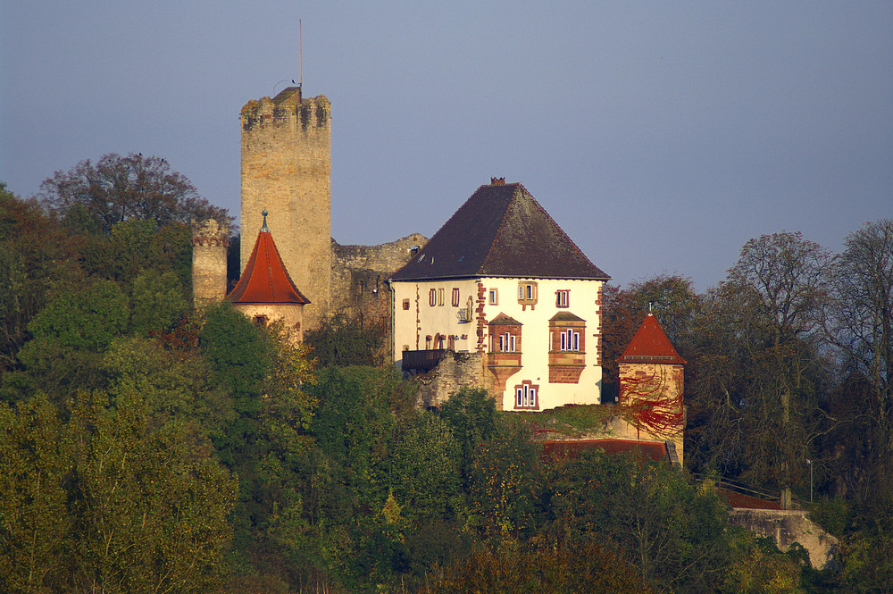 Burg Neidenstein im Morgenlicht.