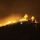 Burg on fire.