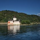 Burg Pfalzgrafenstein gespiegelt im Rhein