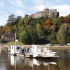 Burg Polle Weser mit Gierseilfähre