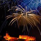 Burg Rheinfels in Flammen