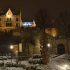 Burg Rode bei Nacht