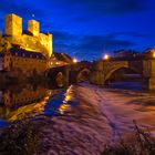 Burg Runkel an der Lahn zur blauen Stunde