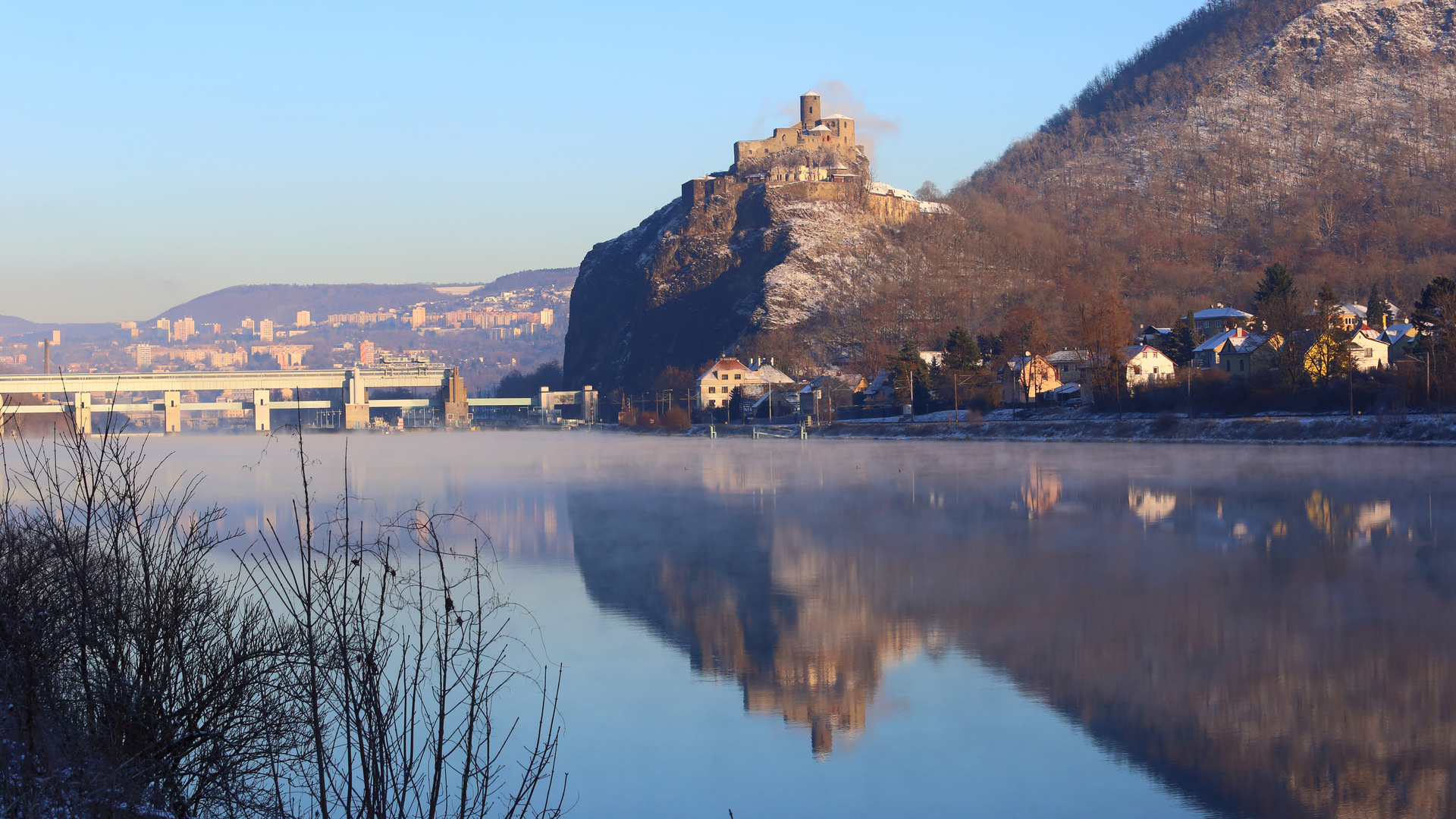 Burg "Schreckenstein" in Usti nad Labem am zweiten  Christfesttag