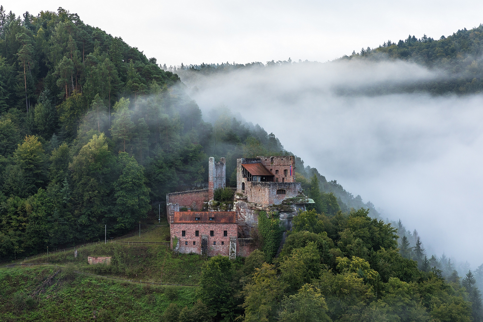 Burg Spangenberg im Morgendunst