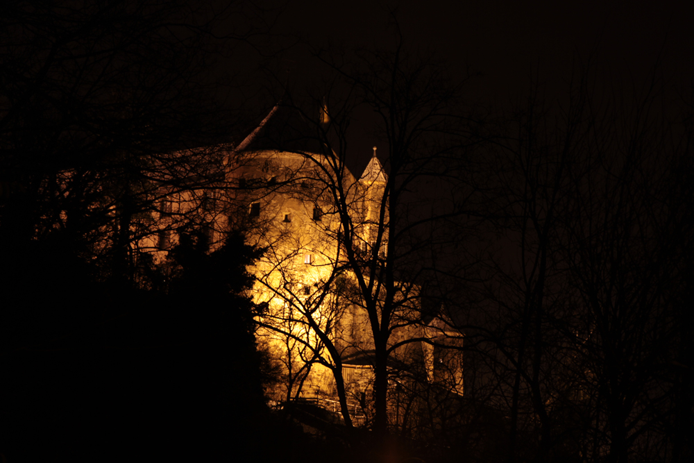 Burg Stettenfels bei Nacht