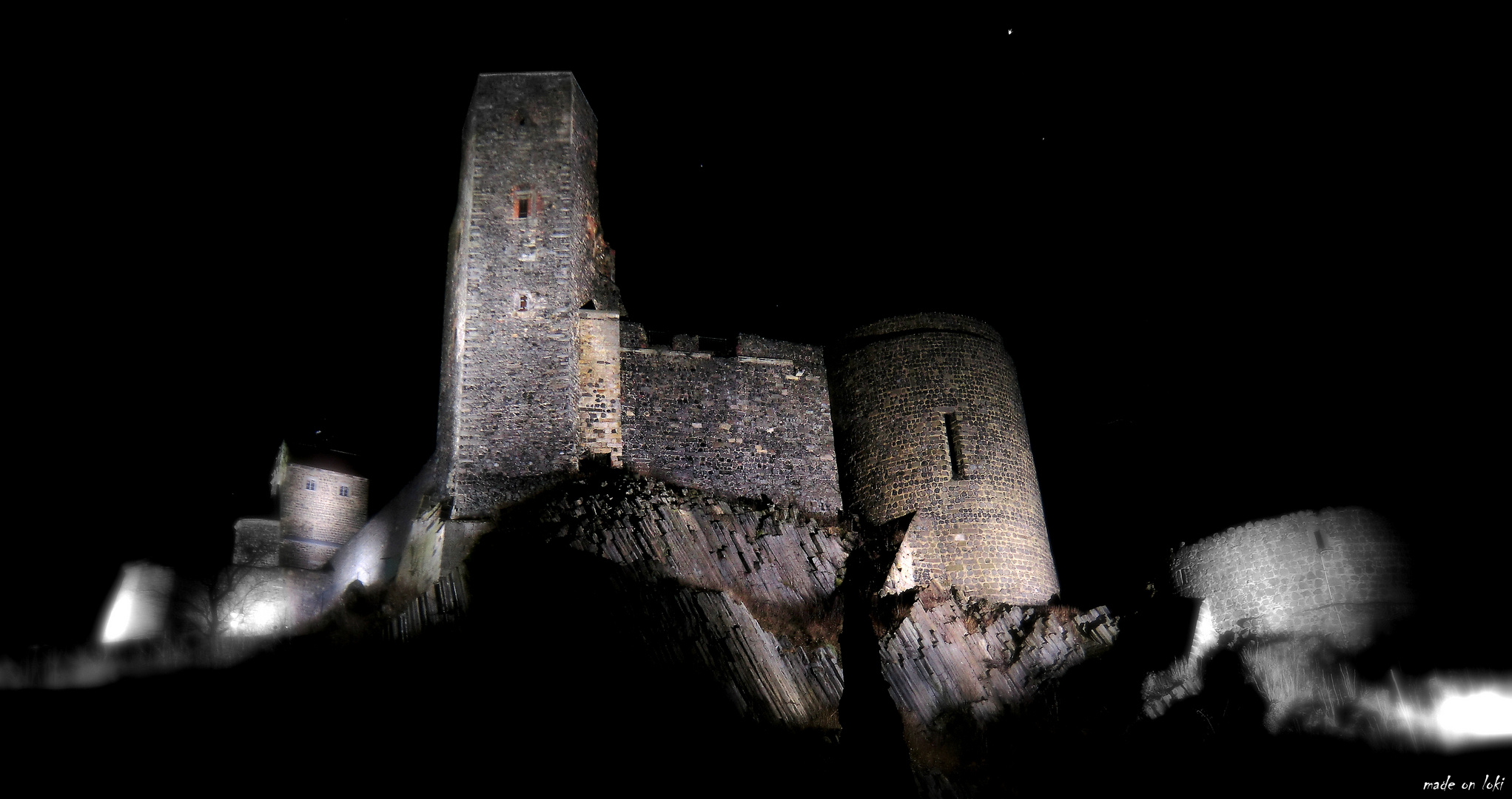 Burg Stolpen bei Nacht