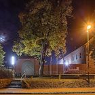 Burg Storkow bei Nacht mit Mond