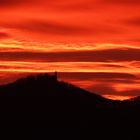 Burg Teck im Abendrot