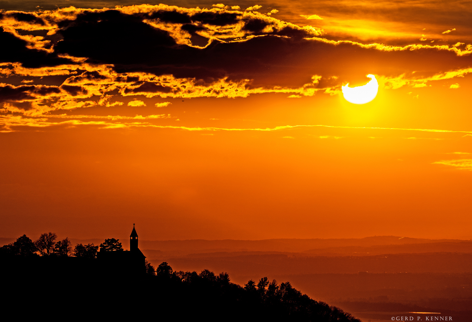 Burg Teck im Sonnenuntergang